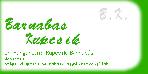 barnabas kupcsik business card